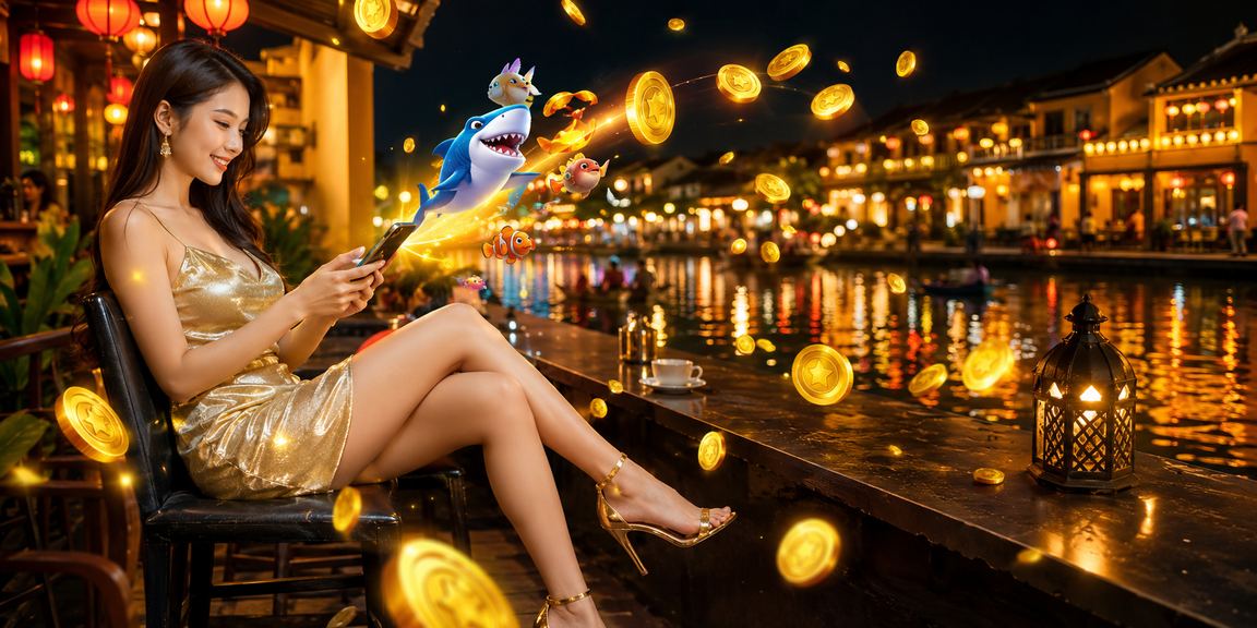 Hội An – người dùng chơi bắn cá trực tuyến trên điện thoại bên không gian cà phê